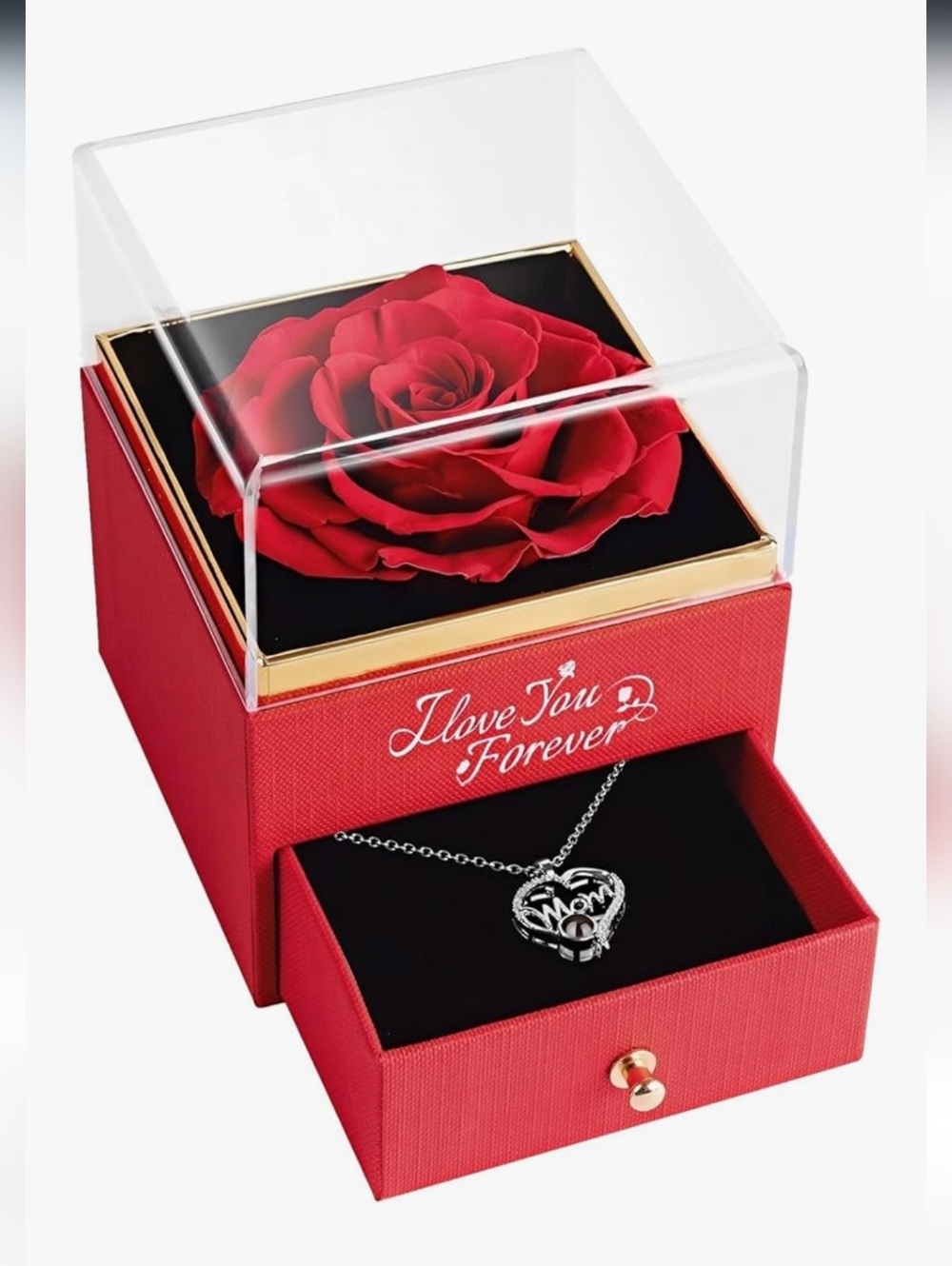 Preserved Red Flowers Jewelry Included Necklace Gidt Set ❤️ Mothers Day ❤️NEW